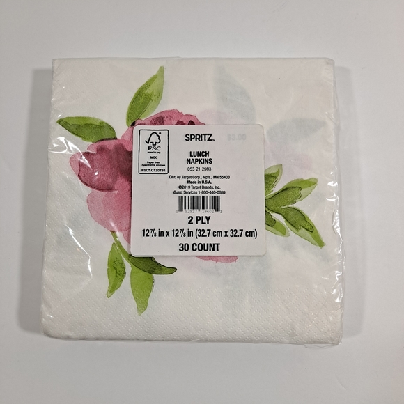 Cape Shore & Spritz Beverage Napkins Lemons Roses Lot of 2 USA NIP - Picture 5 of 5